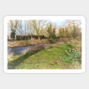 Springtime By The River Kennet Sticker